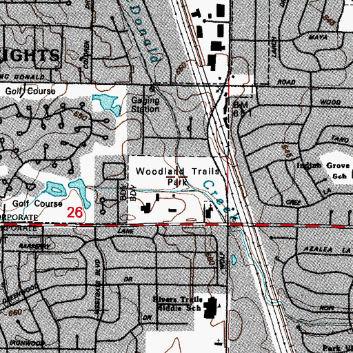 Topographic Map of Woodland Trails Park, IL