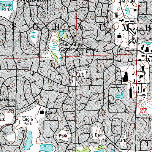 Topographic Map of Woodstock Park, IL