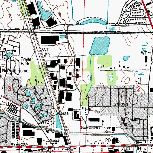 Topographic Map of Worsham College of Mortuary Science, IL