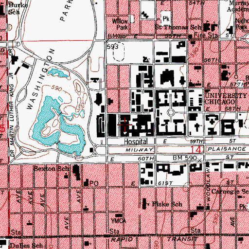 Topographic Map of Wyler Childrens Hospital, IL