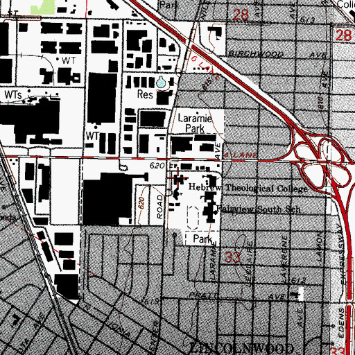 Topographic Map of Fasman Yeshiva High School, IL