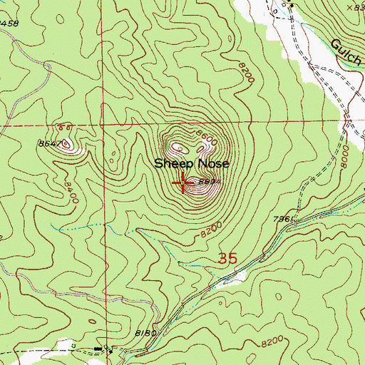 Topographic Map of Sheep Nose, CO