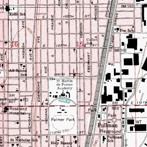 Topographic Map of Zion Lutheran Church, IL