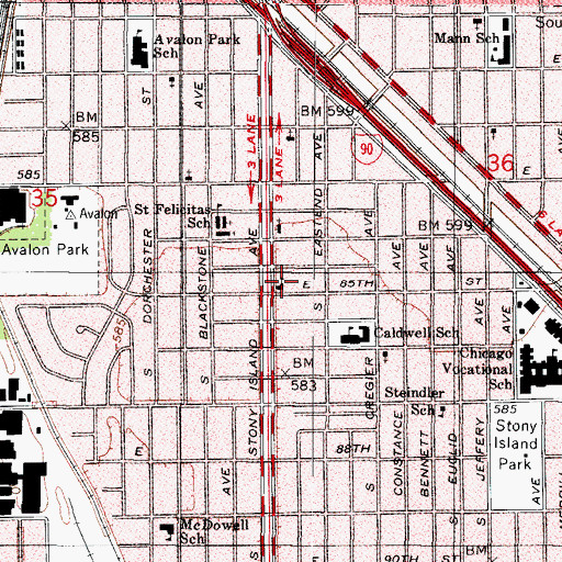 Topographic Map of Zion Lutheran Church, IL