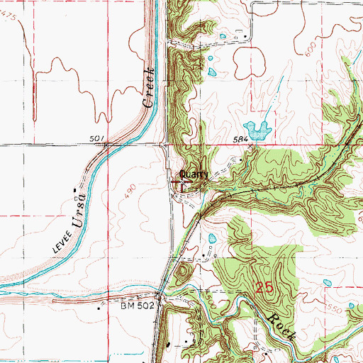 Topographic Map of Campbell Quarry, IL