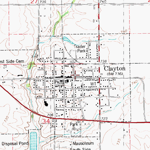 Topographic Map of Clayton Christian Church, IL