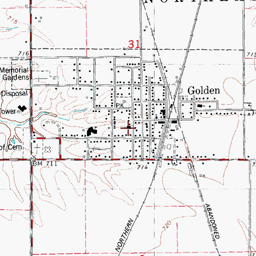 Topographic Map of Holy Cross Lutheran Church, IL
