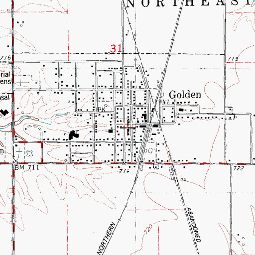 Topographic Map of Immanuel Lutheran Church, IL