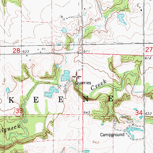Topographic Map of Loraine Quarry, IL