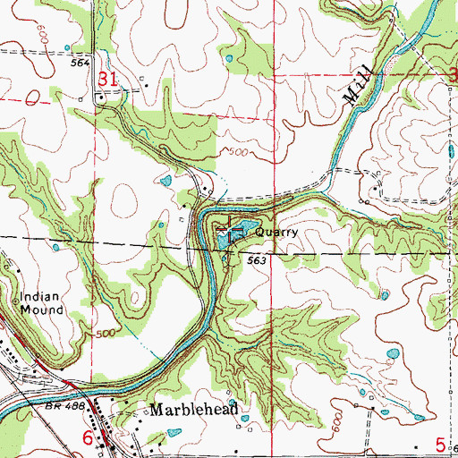 Topographic Map of Marblehead Quarry, IL