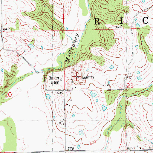 Topographic Map of Richfield Quarry, IL