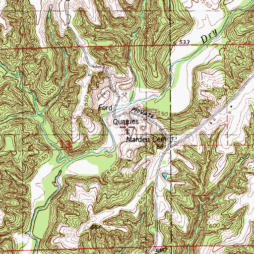 Topographic Map of Mount Sterling Quarry, IL
