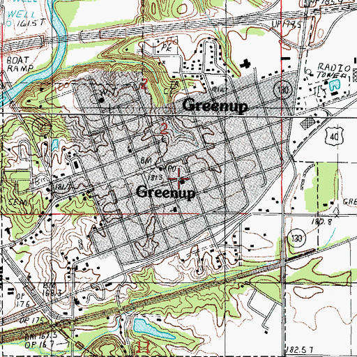 Topographic Map of First Presbyterian Church, IL