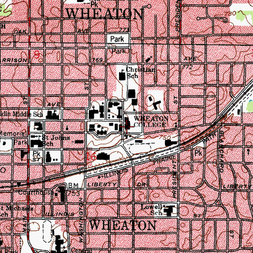 Topographic Map of Anderson Commons, IL