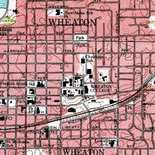 Topographic Map of Armerding Hall, IL