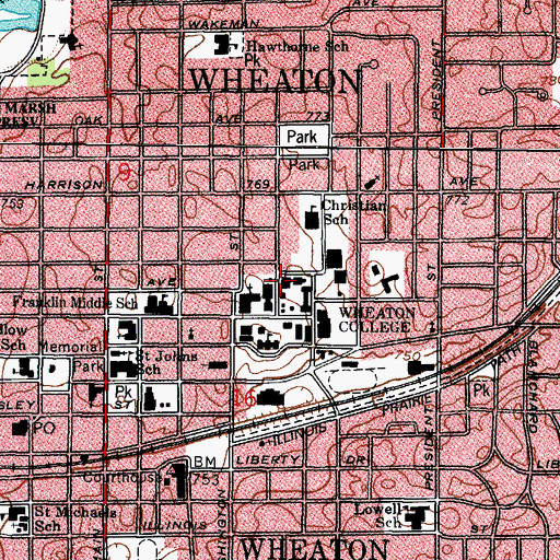 Topographic Map of Breyer Laboratory, IL