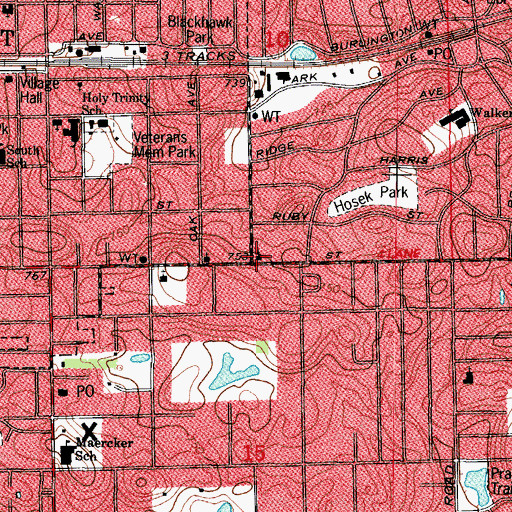 Topographic Map of Church of the Holy Nativity, IL