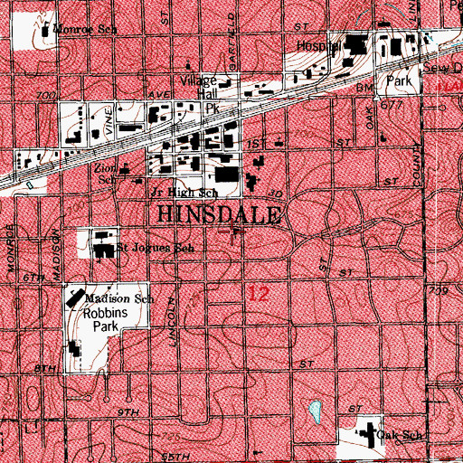 Topographic Map of Evangelical Covenant Church, IL