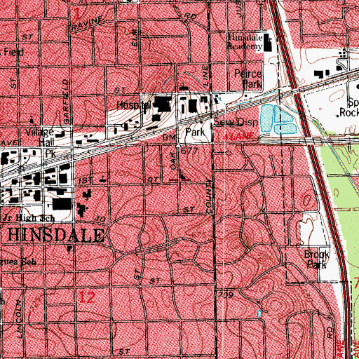 Topographic Map of First Church of Christ Scientist, IL