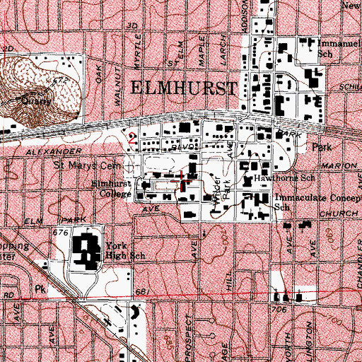 Topographic Map of Frick Center, IL