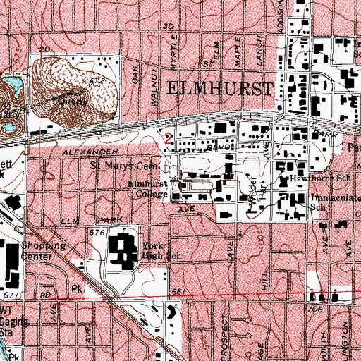 Topographic Map of Hammerschmidt Memorial Chapel, IL