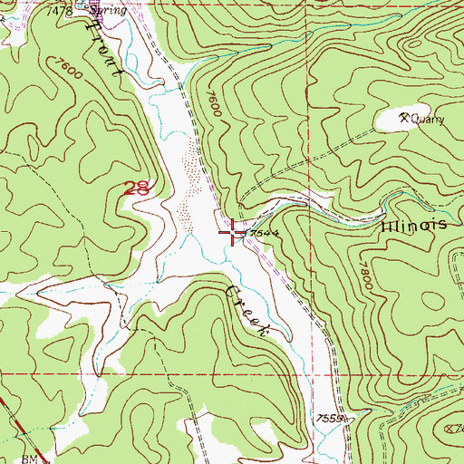 Topographic Map of Illinois Gulch, CO