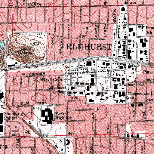 Topographic Map of Langhorst Field, IL