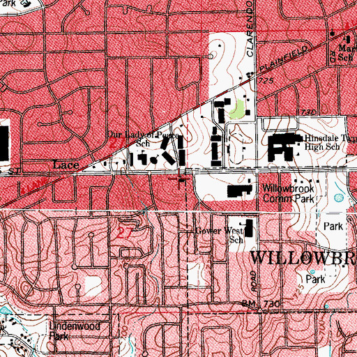 Topographic Map of Lord of Life Lutheran Church, IL