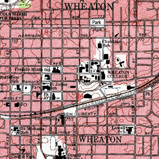 Topographic Map of McAlister Conservatory, IL