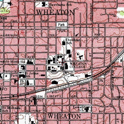 Topographic Map of McManis Hall, IL