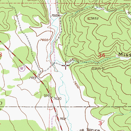 Topographic Map of Missouri Gulch, CO