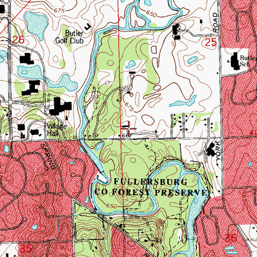Topographic Map of Oak Brook Polo Club, IL