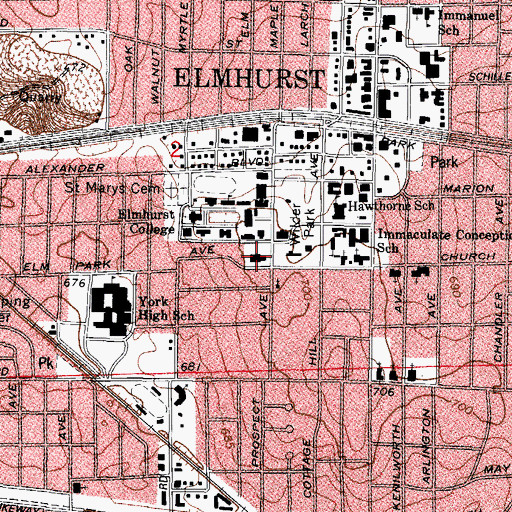 Topographic Map of Schaible Science Center, IL