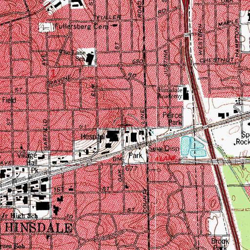 Topographic Map of Seventh Day Adventist Church, IL