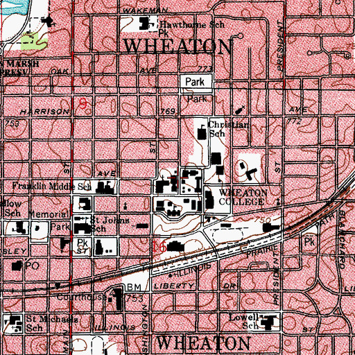 Topographic Map of Wyngarden Health Center, IL