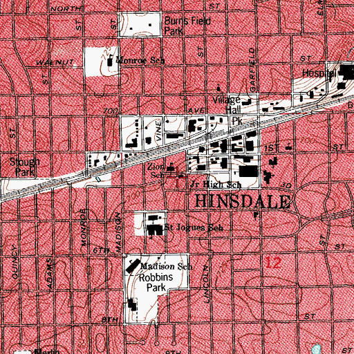 Topographic Map of Zion Lutheran Church, IL