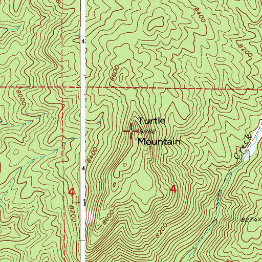Topographic Map of Turtle Mountain, CO