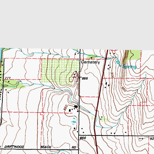 Topographic Map of Dick Family Cemetery, WI