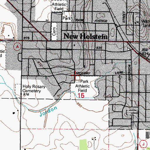 Topographic Map of Holy Rosary Catholic Church, WI