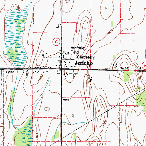 Topographic Map of Holy Trinity Catholic Cemetery, WI