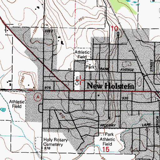 Topographic Map of New Holstein Elementary School, WI