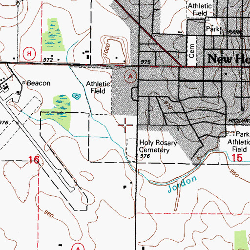 Topographic Map of New Holstein High School, WI