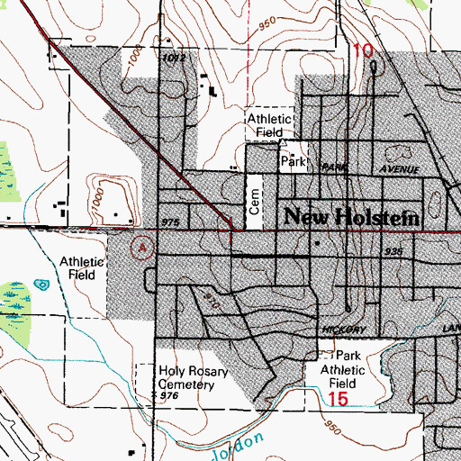 Topographic Map of Saint John United Church of Christ, WI