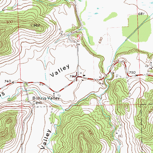 Topographic Map of Bohri (historical), WI