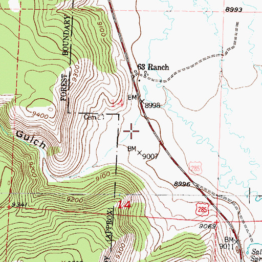 Topographic Map of Deadman Gulch, CO
