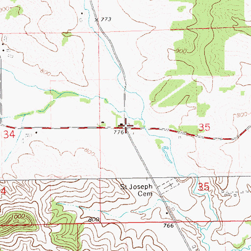Topographic Map of Cowie School (historical), WI