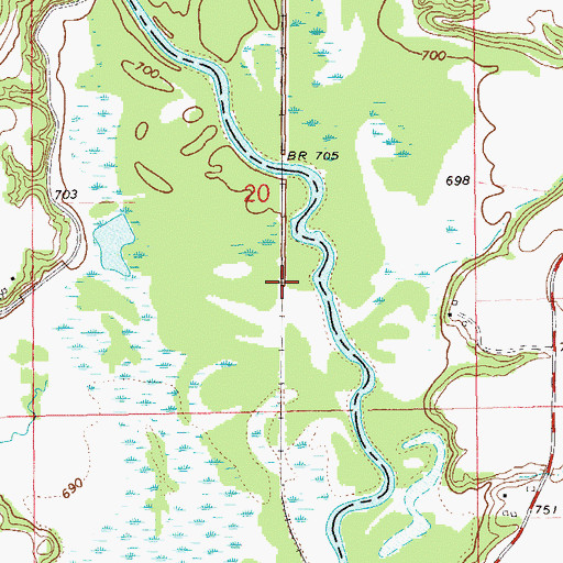 Topographic Map of Dooney Siding (historical), WI