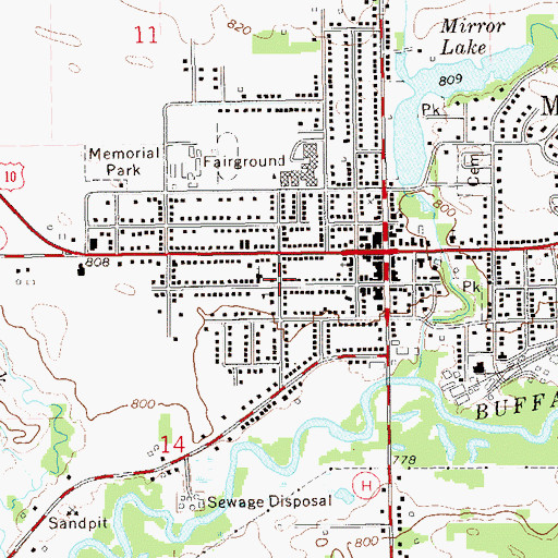 Topographic Map of Evangelical Lutheran Zions Church (historical), WI