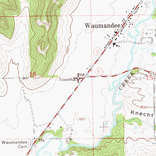 Topographic Map of Garden Valley School (historical), WI