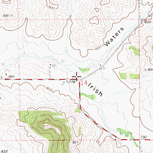 Topographic Map of Irish Valley School (historical), WI